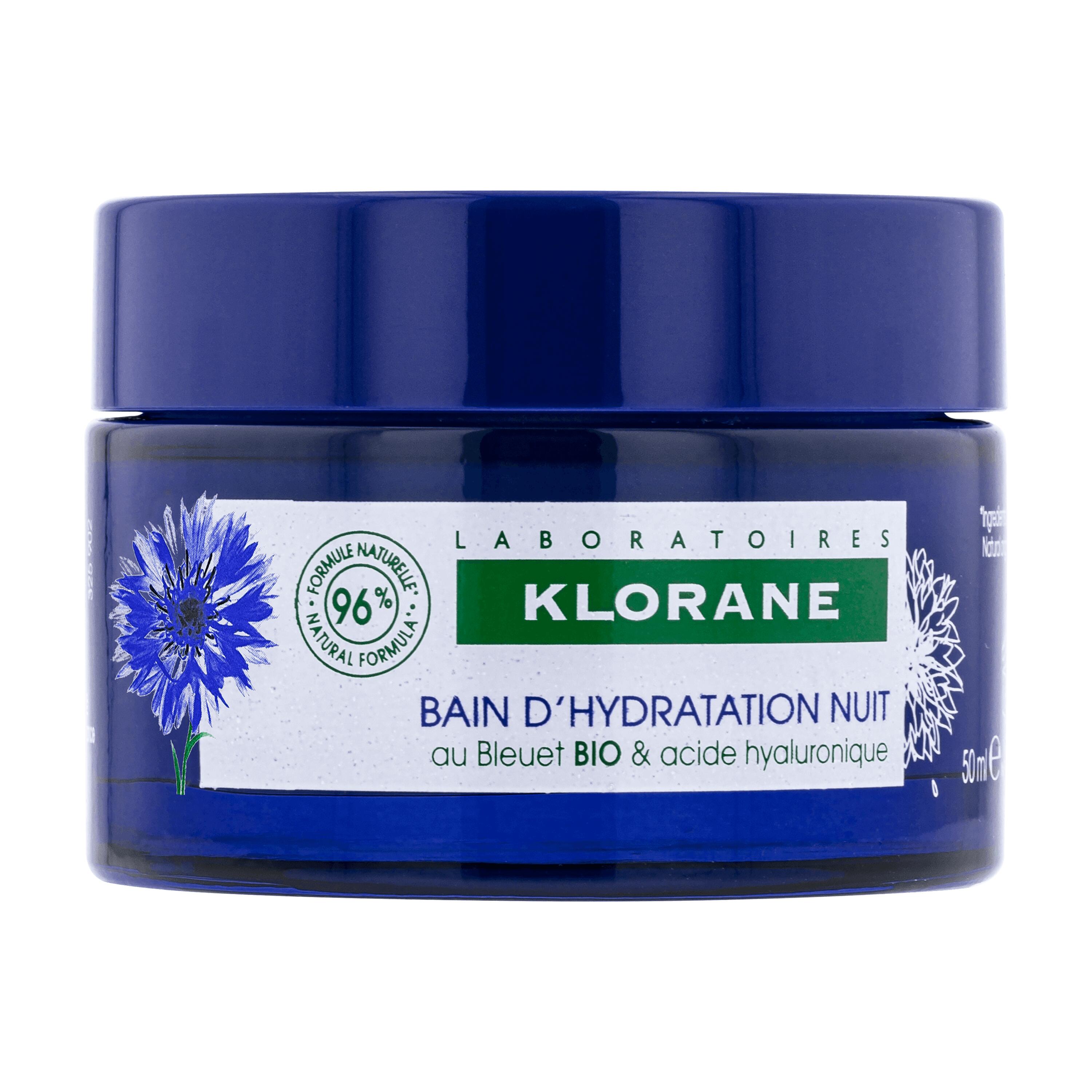 Baño hidratante nocturno de aciano y ácido hialurónico 50 ml de crema Klorane