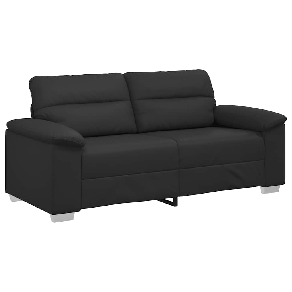 vidaXL Sofá de 2 plazas de piel sintética negro de 180x81x84 cm