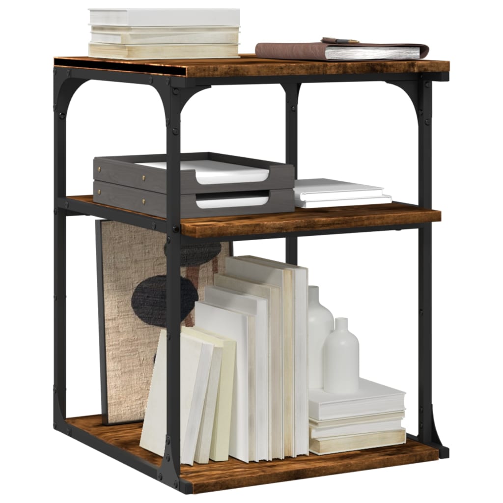 vidaXL Soporte de impresora 3 niveles 43x48x64 cm Color Gris sonoma,  Negro,  Marrón roble y mas