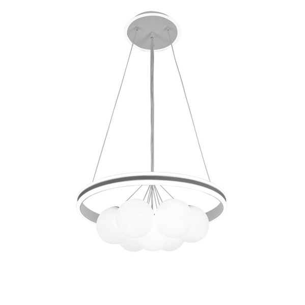 Colgante rodano blanco/gris 104w 3000-4000-6000k  regx50x50cm 8320lm c/remoto,reg.intens