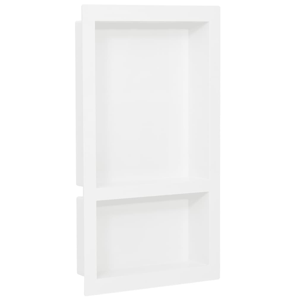 vidaXL Hornacina de ducha 2 compartimentos blanco brillo 41x51x10 cm