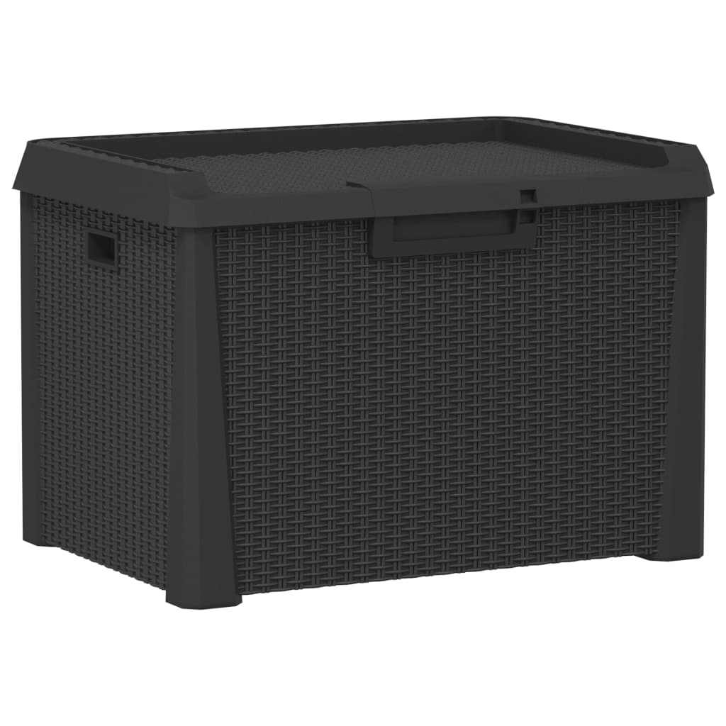 vidaXL Caja de almacenaje para jardín PP gris 125 L en color Antracita/Marrón