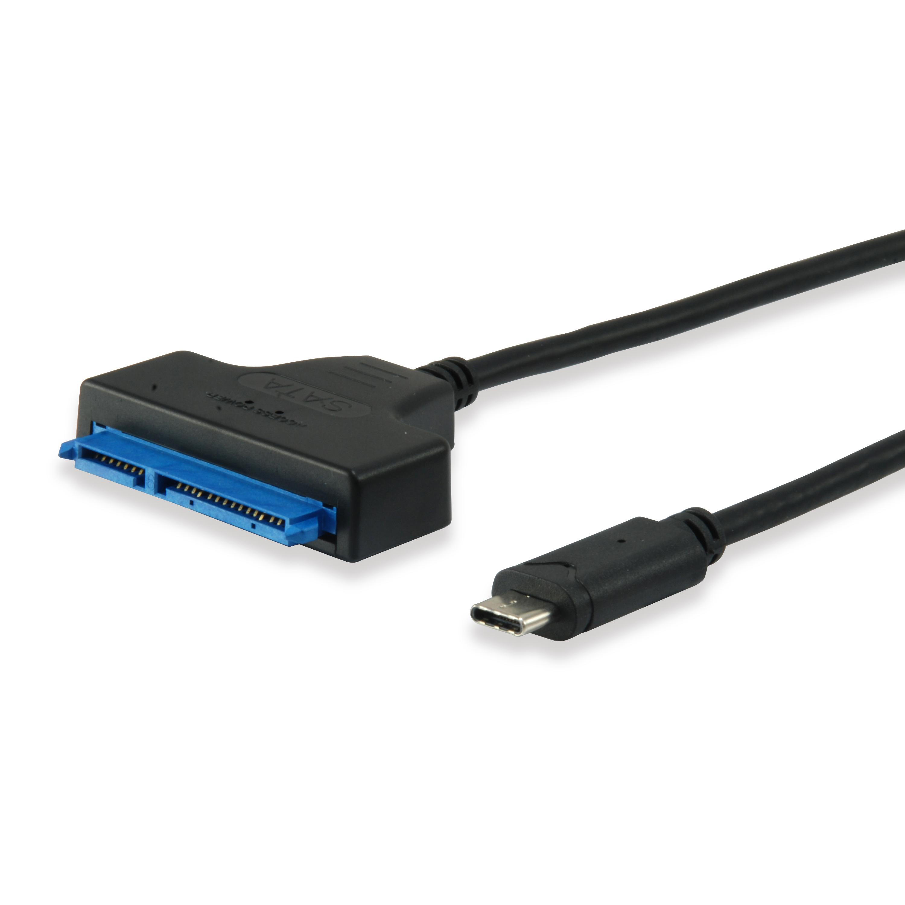 Equip 133456, USB Type C, SATA, Male connector/Male connector, Negro, 0,5 m, 6 Gbit/s