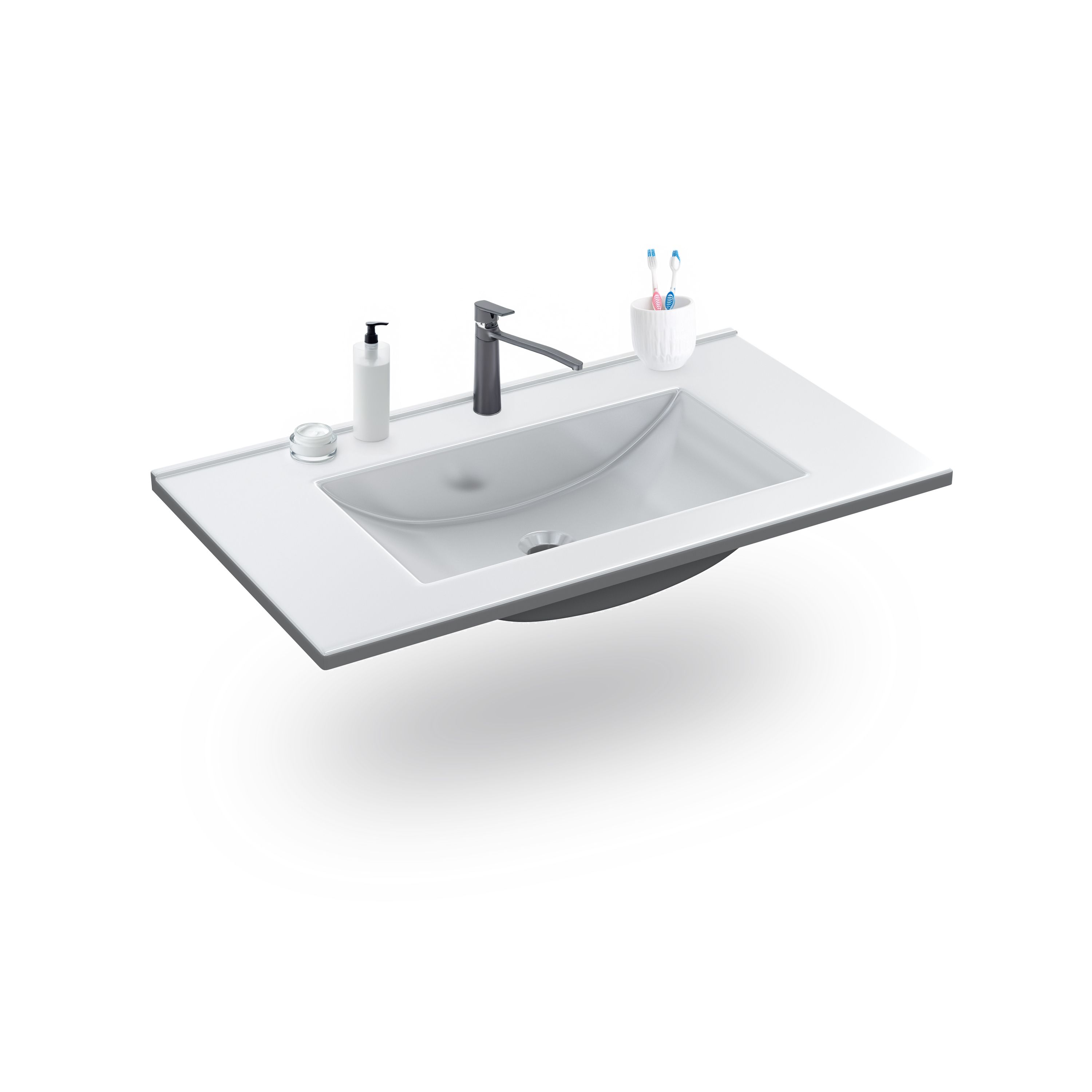 duehome - Lavabo de resina rectangular 45 cm Nilo