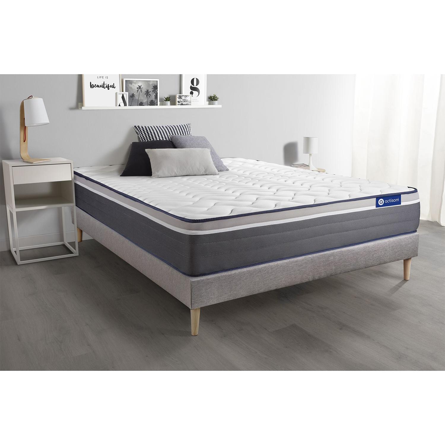 Pack colchón Actilatex plus 120x210cm + Somier, Látex y espuma viscoelástica, 7 zonas de confort