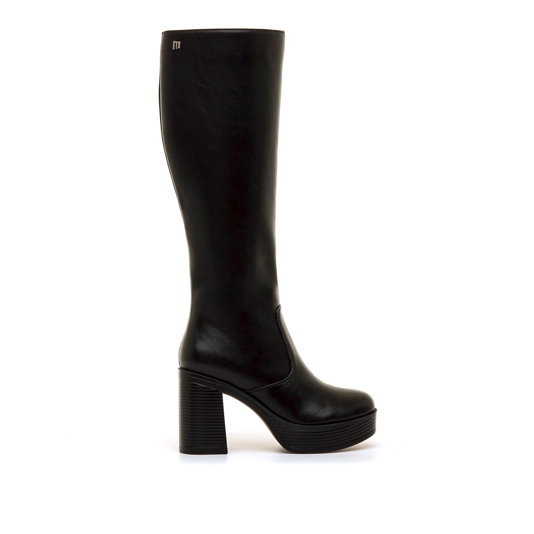 Mustang-MTNG botas de tacón mujer new 67 negro con cierre cremallera y tipo de puntera redonda