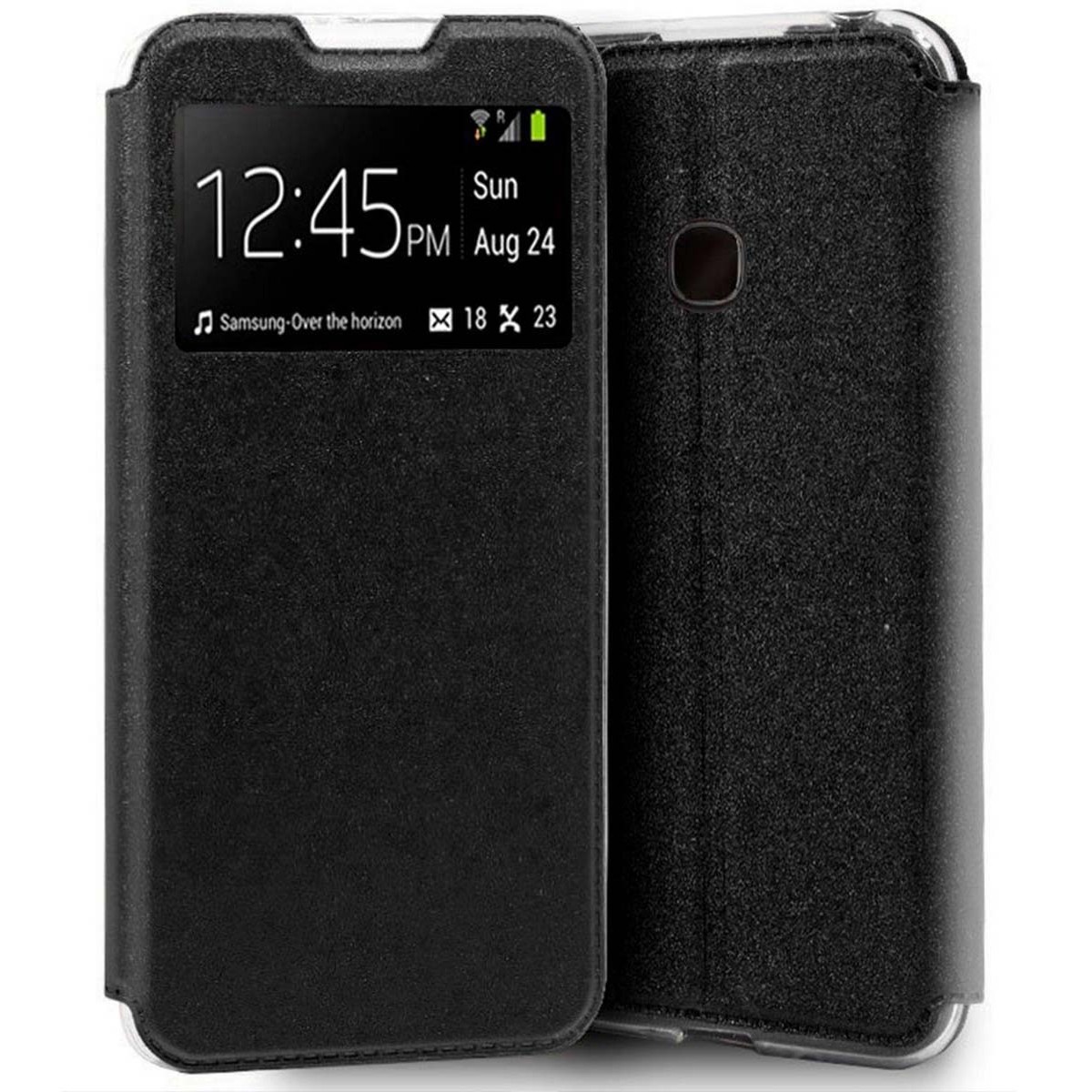 Tumundosmartphone Funda Libro Soporte con Ventana para Oppo A15 Color Negra