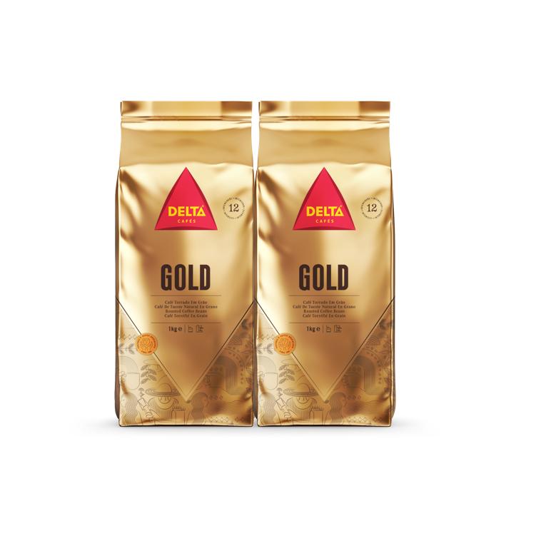 Delta Cafés Gold Natural Grano - PACK 2 uds de 500 Gr - Notas a nueces_ almendras tostadas y especias