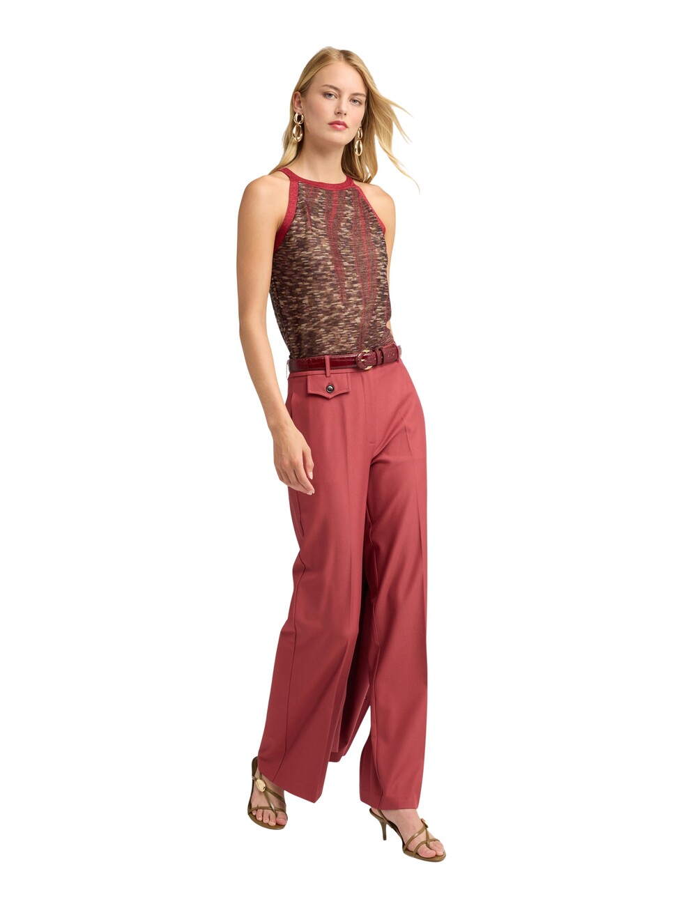 Motivi - Pantalones palazzo fluidos con pliegue marcado