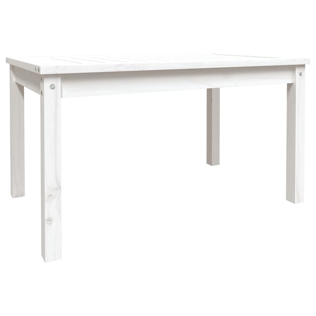 vidaXL Mesa de jardín madera maciza de pino blanco 82,5x50,5x45 cm