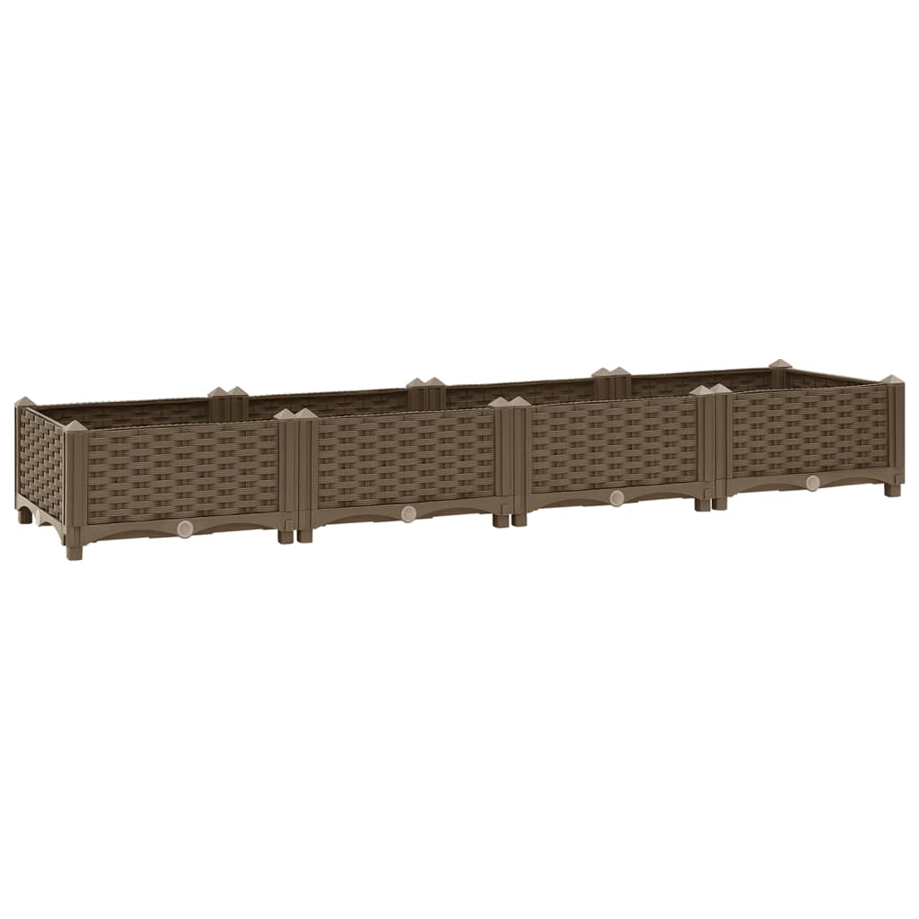 vidaXL Arriate 160x40x23 cm polipropileno Color Gris oscuro,  Marrón,  Negro y mas