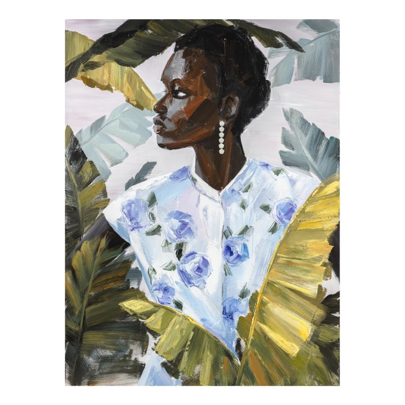 SIGNES GRIMALT Cuadro Mujer Africana Negro de Pintura | Decoración Salón y Dormitorio Moderno