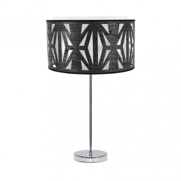 Sobremesa alto katerina 1xe27 cromo/madera negra 61x30x30 cm