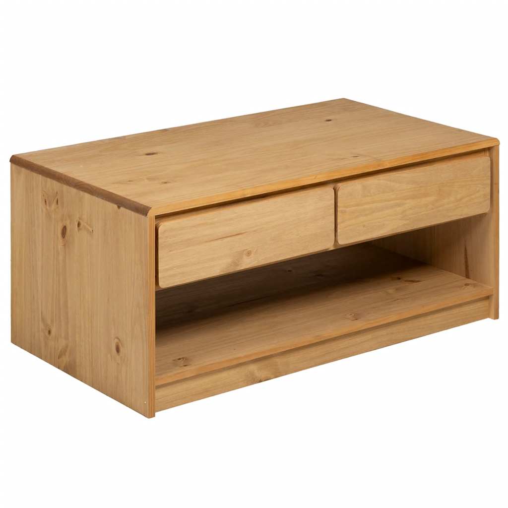 vidaXL Mesa de centro SAUDA madera maciza pino color roble 99x55x45 cm