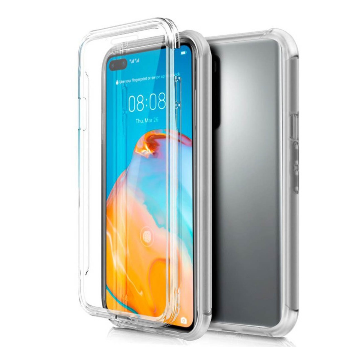Tumundosmartphone Funda Completa Transparente Pc + Tpu Full Body 360 para Huawei P40