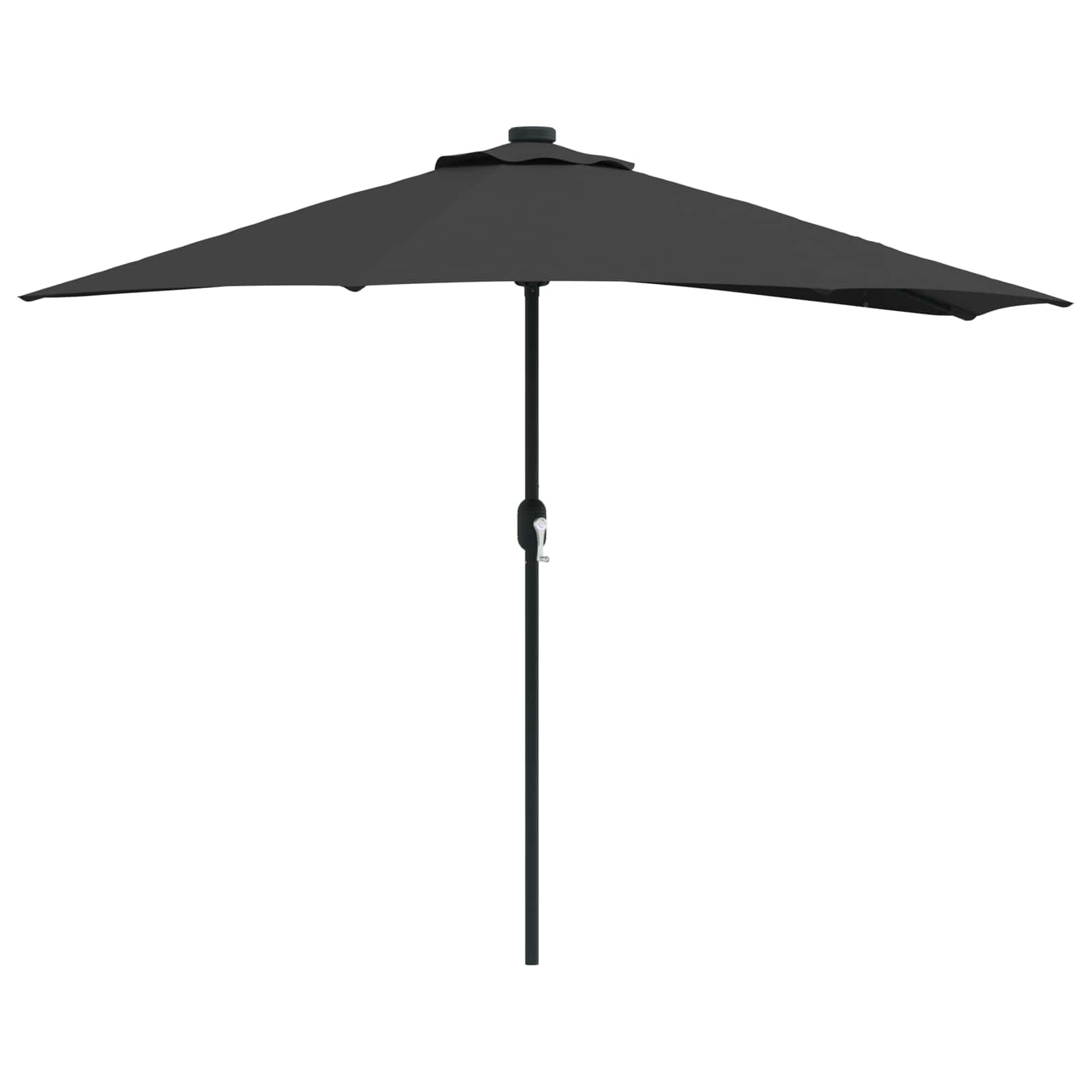 vidaXL Sombrilla de jardín Negro 294 x 150 x 224 cm Poliéster y Acero