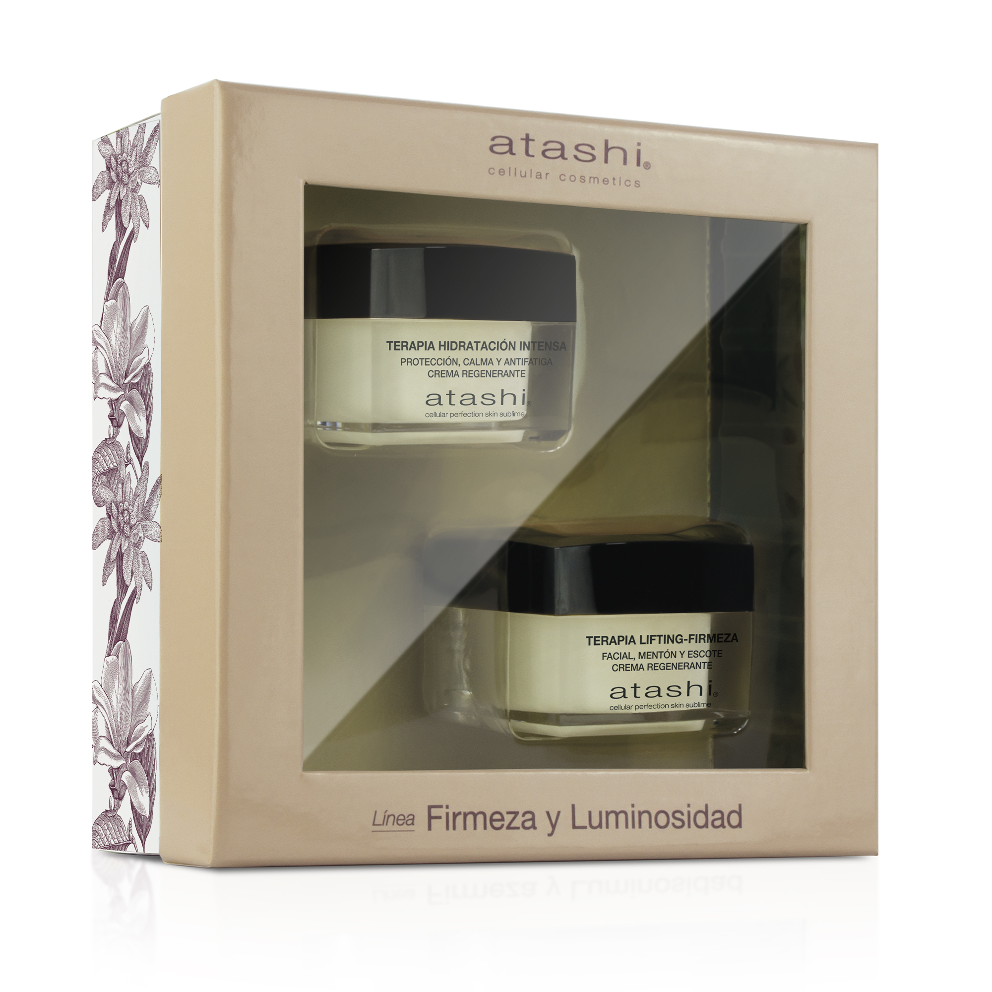 Atashi Cofre Ritual Hidratación y Firmeza | Terapia Hidratación Intensa 50 ml + Terapia Lifting Firmeza 50 ml | Piel Firme, Elástica e Hidratada con Edelweiss