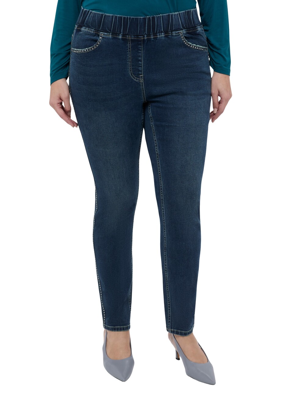 Fiorella Rubino - Jeggings efecto lavado con aplicaciones