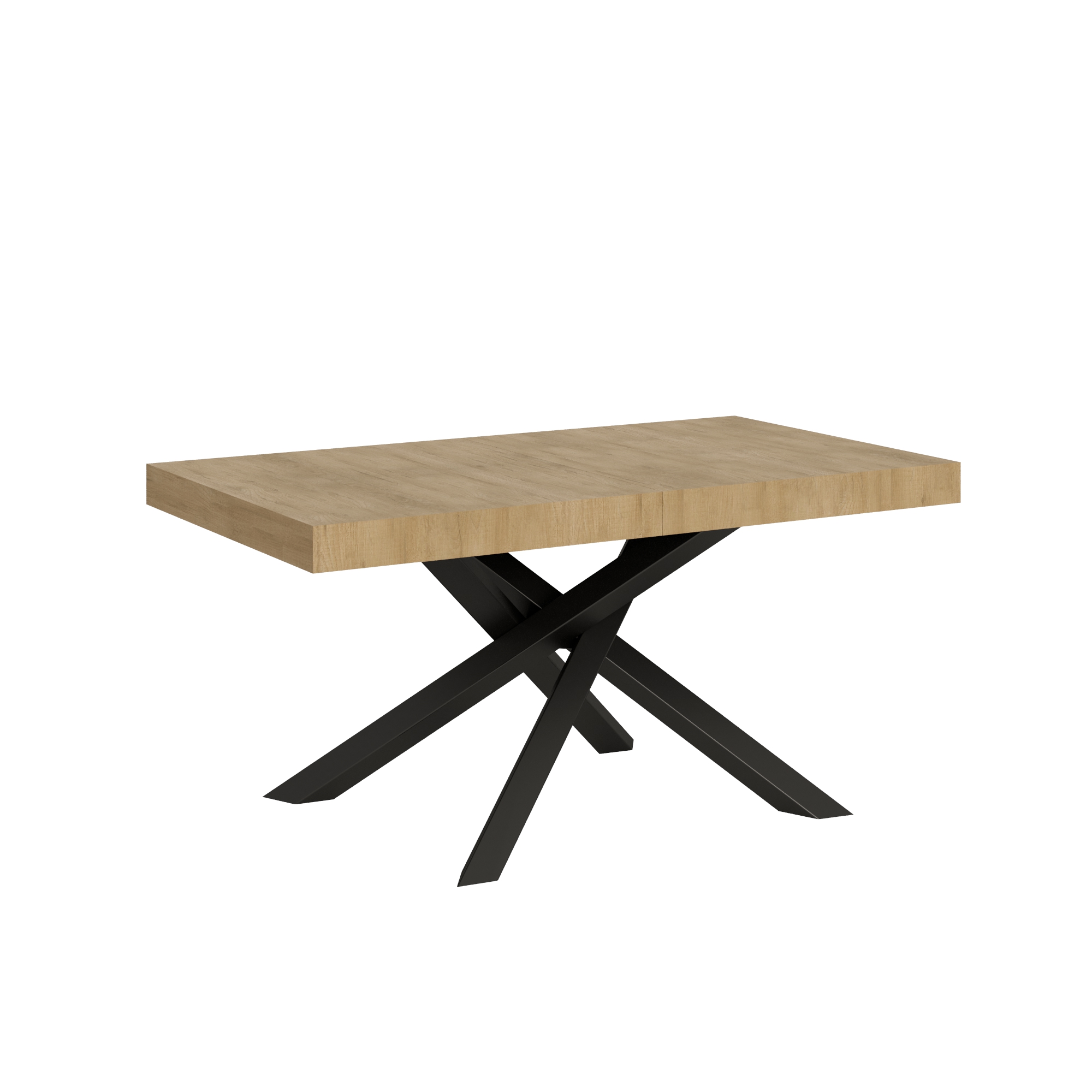 Mesa extensible 90x160/264 cm Volantis Roble Nature Estructura Antracita - Itamoby