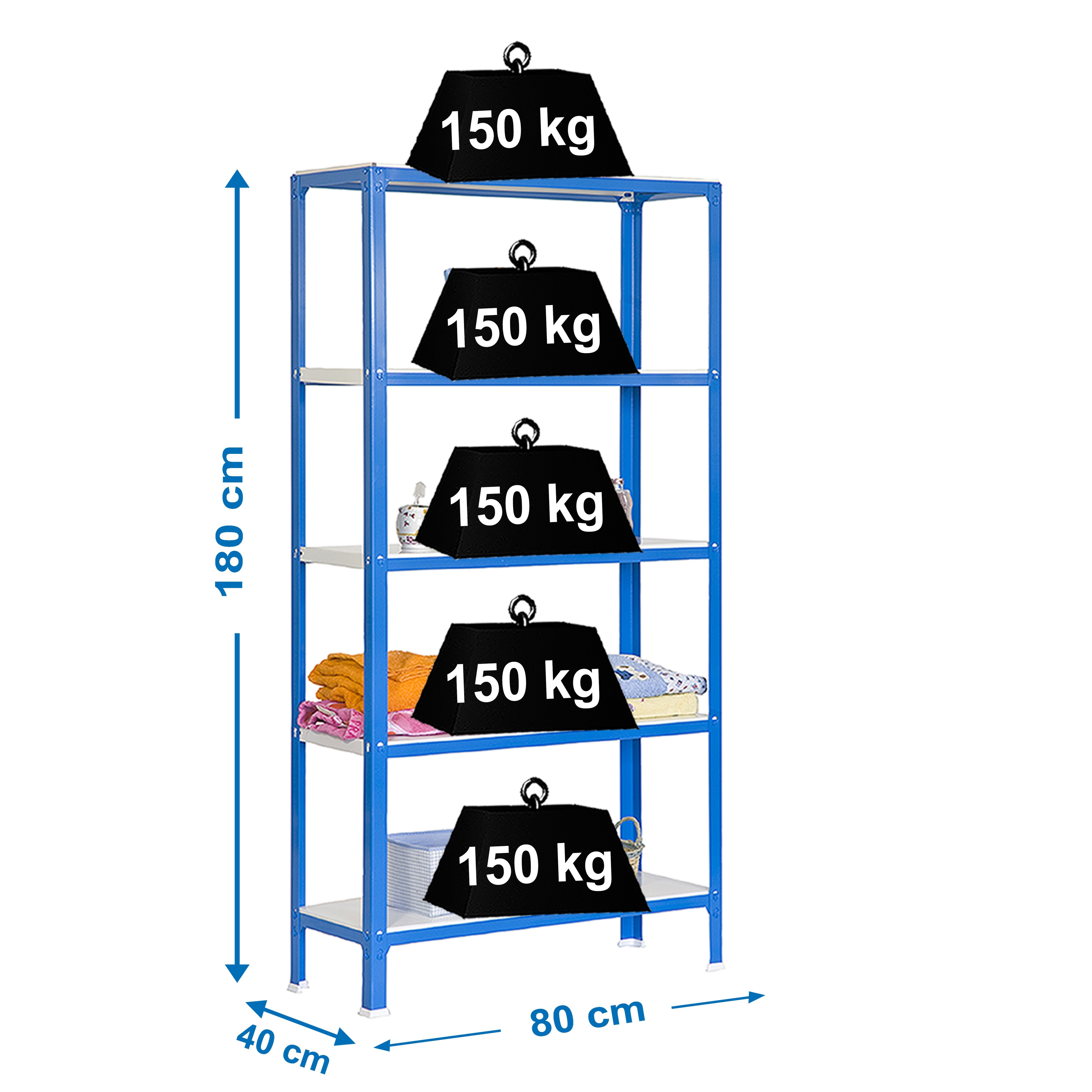 Estantería SIMONRACK Simonhome click mini 5/400 azul/blanco