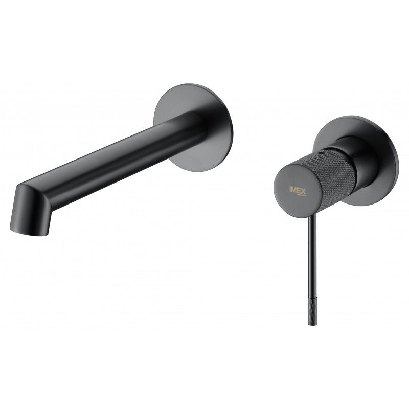 Imex Line GLD038/BGM grifo monomando empotrado de diseño moderno para lavabo color Black Gun Metal