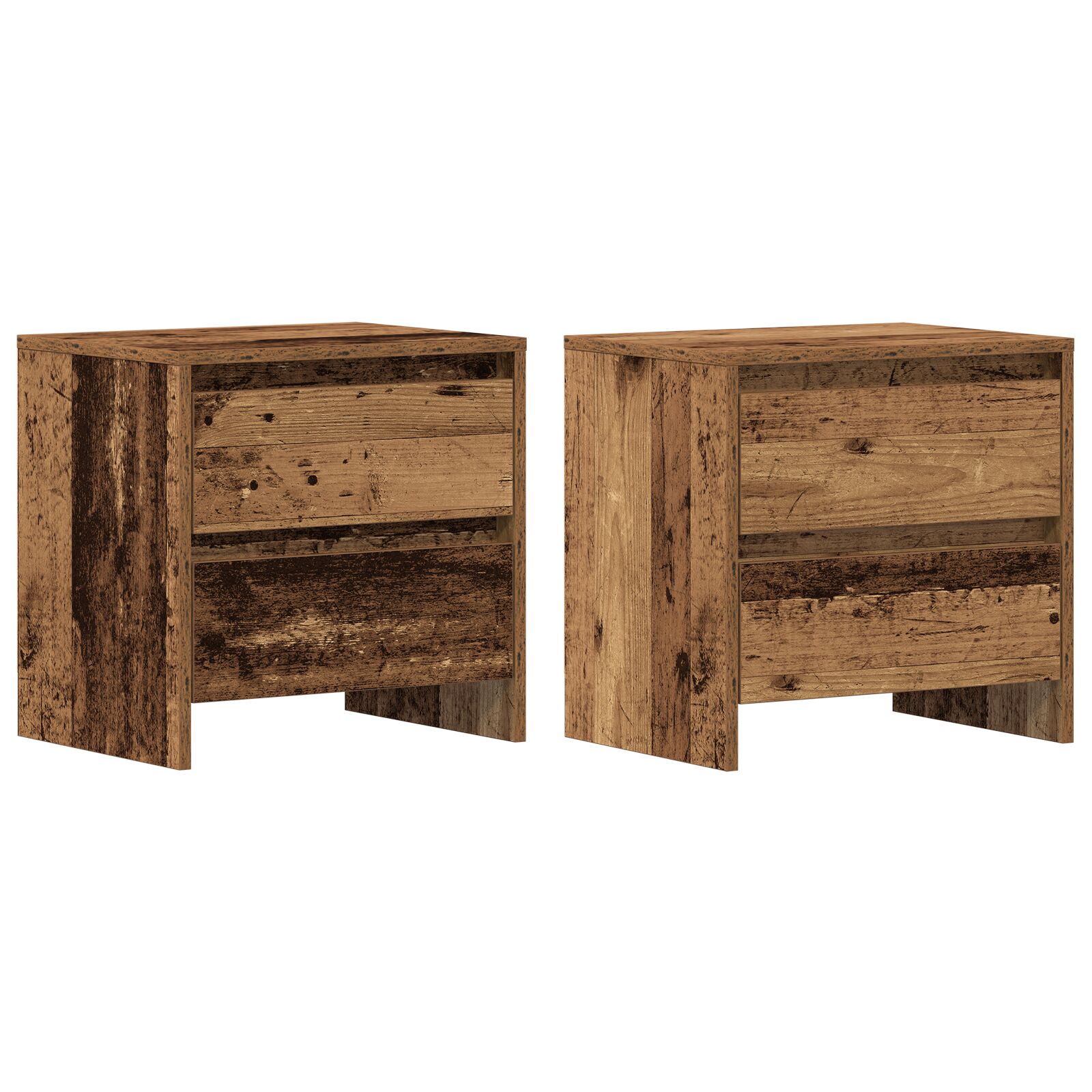 Cabinet de Noche vidaXL 2 pcs Madera Vieja 45x34x44,5 cm Madera Elaborada