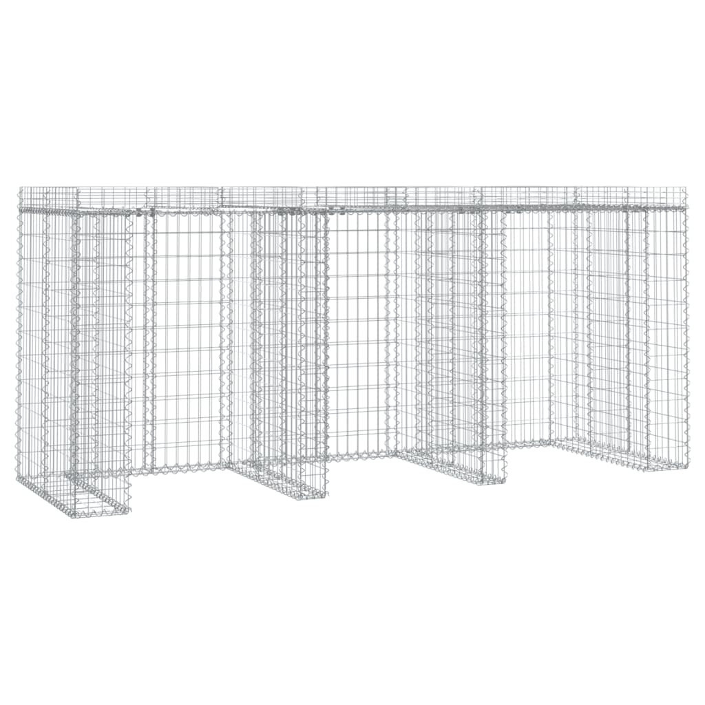 vidaXL Muro de Gaviones para Contenedor de Basura Jaula Hierro Dimensiones 1 Cubo, 2 Cubos, 3 Cubos