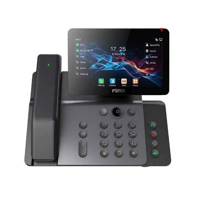 Fanvil V66 - Teléfono IP, pantalla de 7 pulgadas, auricular Bluetooth inalámbrico, WiFi6, 116 teclas, soporte de vídeo H264
