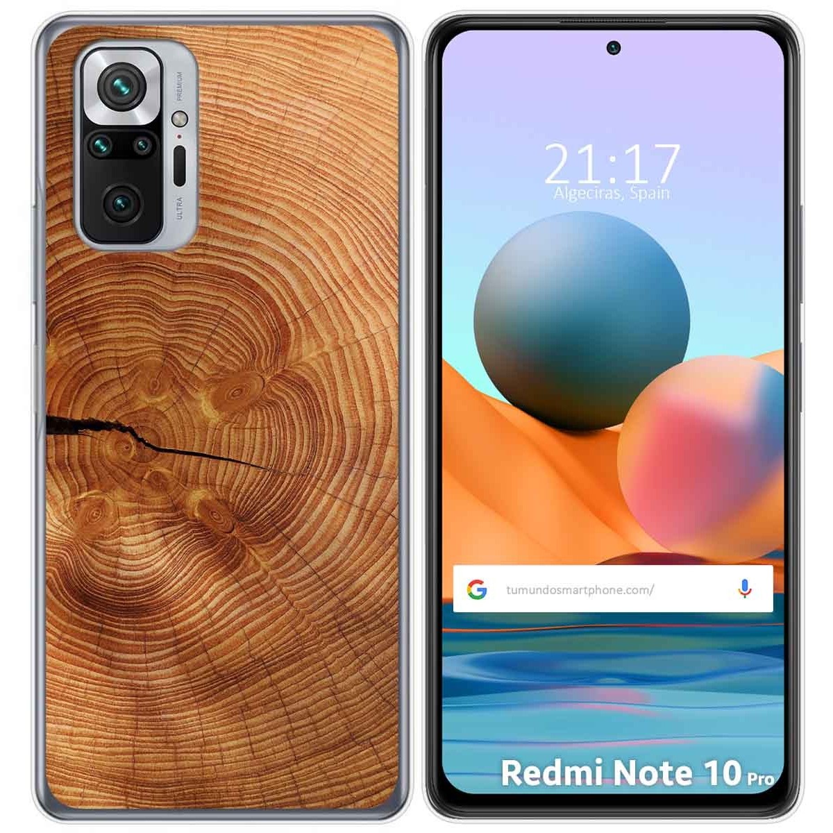 Tumundosmartphone Funda Gel Tpu para Xiaomi Redmi Note 10 Pro diseño Madera 04 Dibujos
