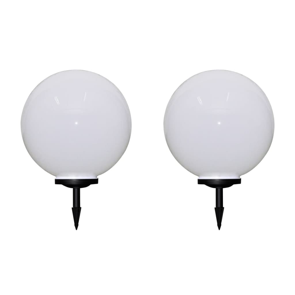 vidaXL Lámparas de Suelo LED (2 unidades) Energía Solar de Jardín en Forma de Bola Dimensiones 30 cm, 40 cm, 50 cm