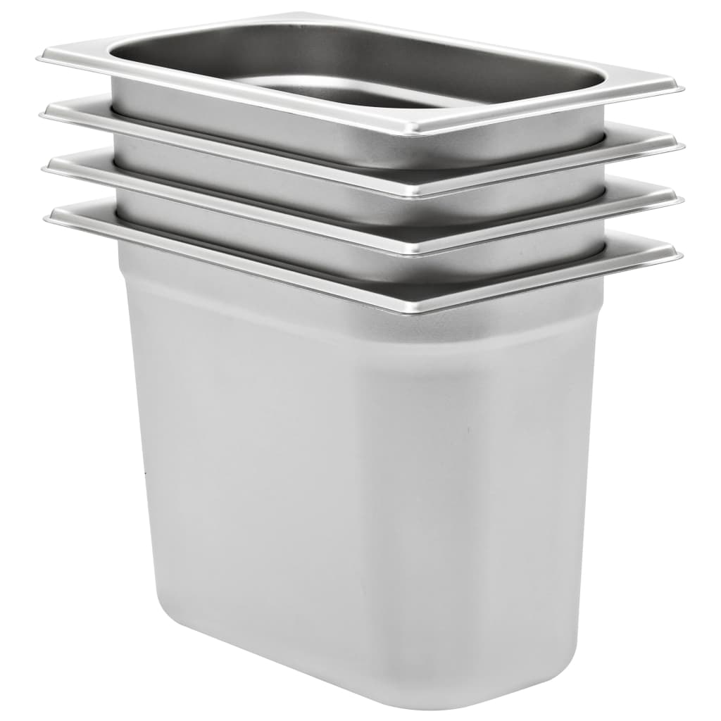 Bandejas Gastronorm GN 1/4 Acero Inoxidable Utensilios Cocina Dimensiones 265x162x20 mm (12 unidades),  265x162x40 mm (12 unidades),  265x162x200 mm (4 unidades) y mas