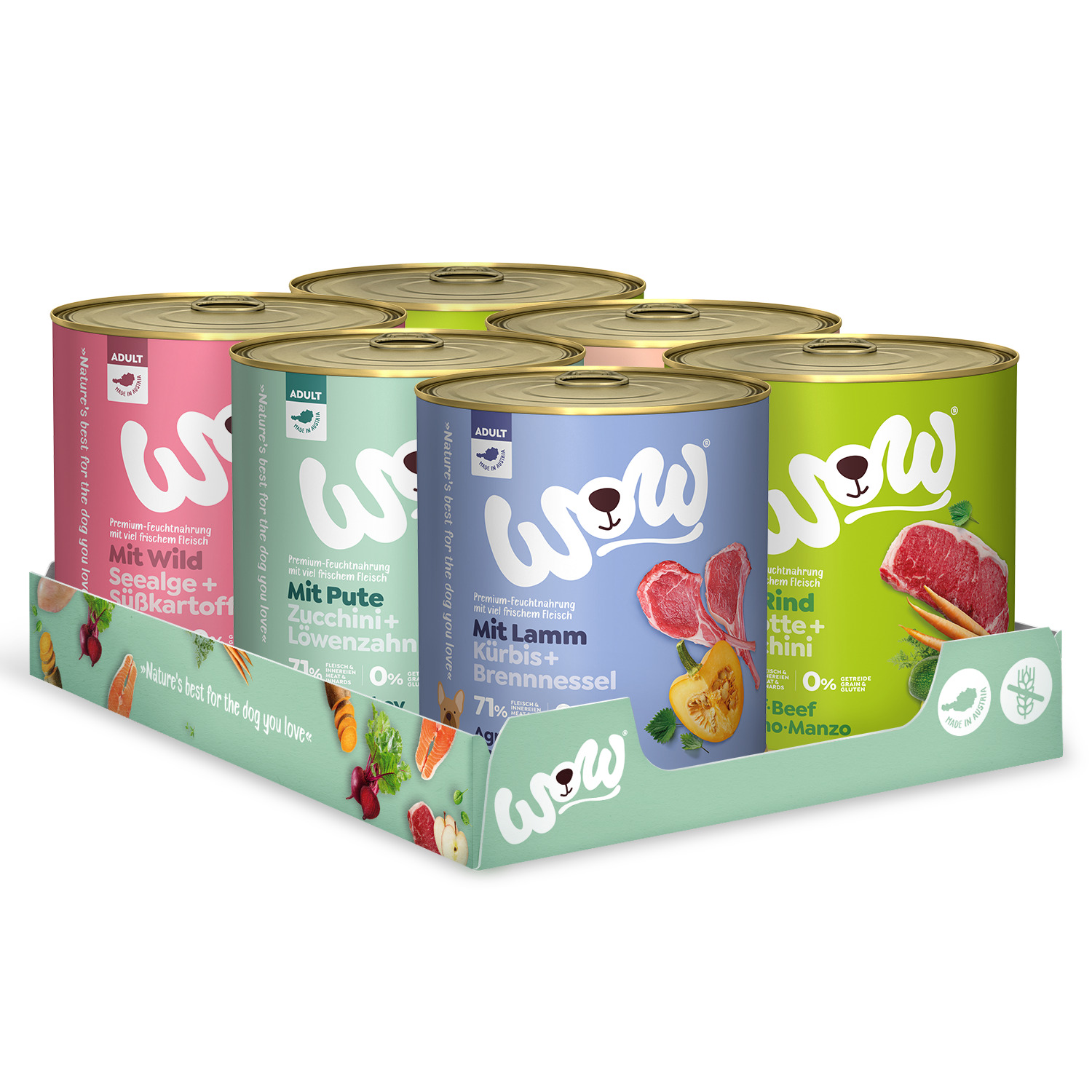 Wow Alimento Húmedo para Perros  Varios Sabores  6 x 800 Gr