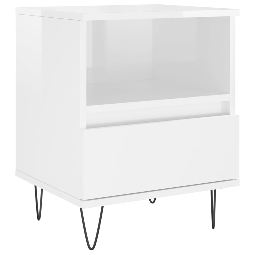 Vidaxl Mesita de Noche Madera de Ingeniería 40x35x50 Cm Blanco