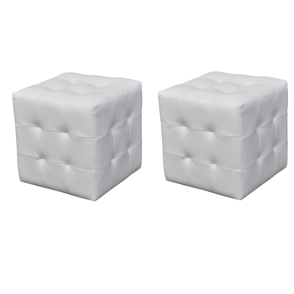 vidaXL Taburetes cubos Blanco, Negro, Gris Mesita habitacion mesitas de noche dormitorio para Salón, Estudio, Mesa Auxiliar