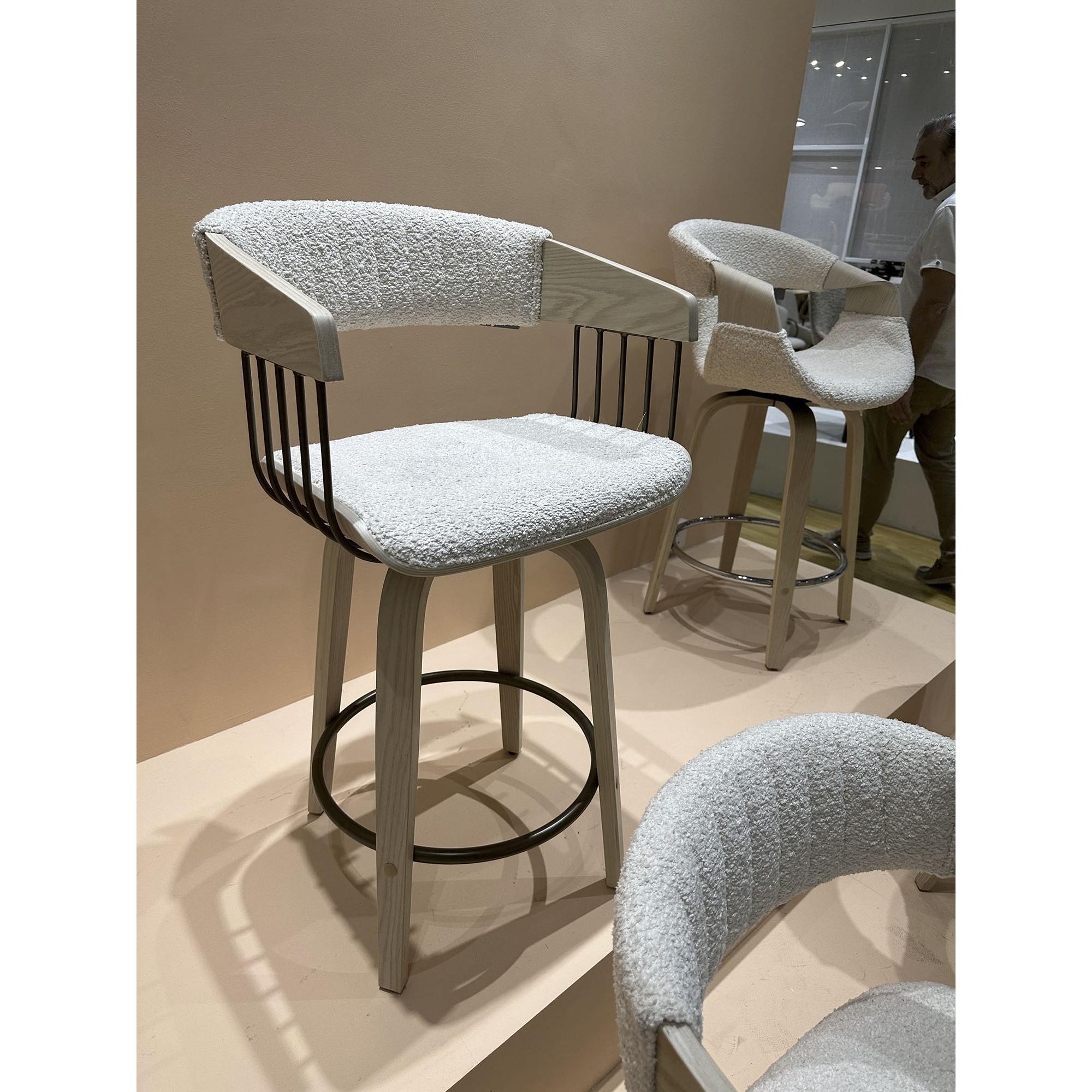 Taburete Madera Poliester 51,5X47,5X94,5 Blanco - Fijalo - El mejor complemento para tu hogar.