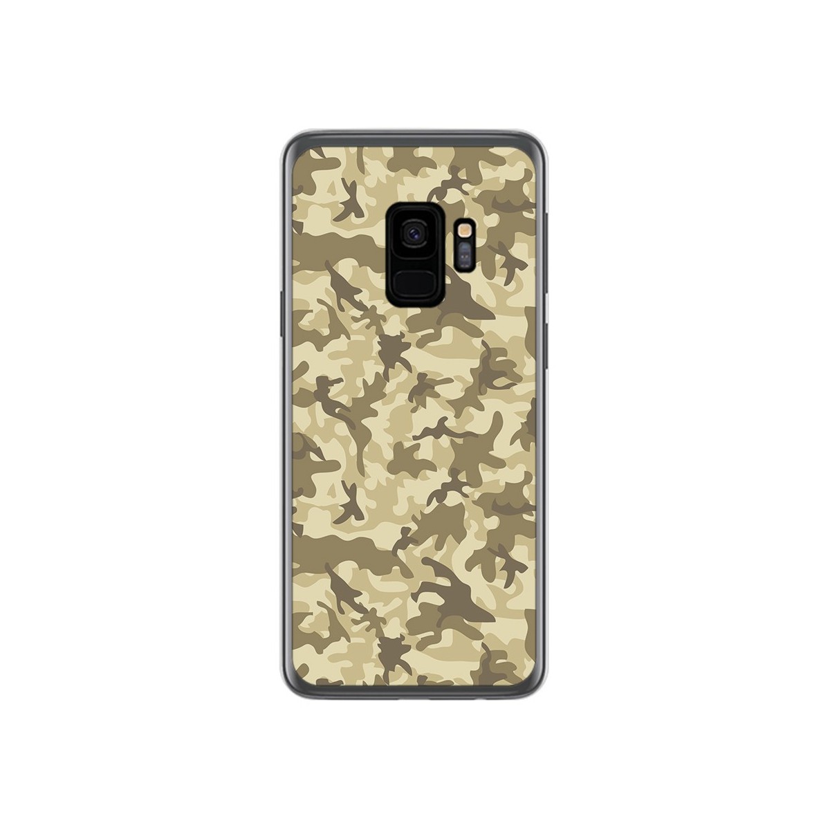 Tumundosmartphone Funda Gel Tpu para Samsung Galaxy S9 Diseño Sand Camuflaje Dibujos