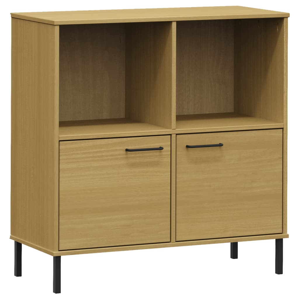 Vidaxl Estantería Librería OSLO Madera Maciza 90x35x90,5 Cm - Marrón, Gris, Blanco