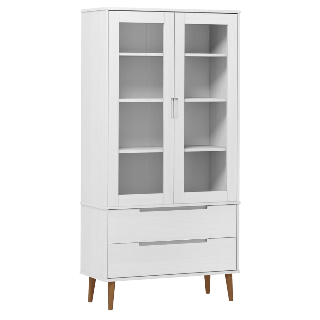 Vidaxl Mueble Vitrina MOLDE Pino Maciza 90x35x175 Cm - Estantería Almacenamiento