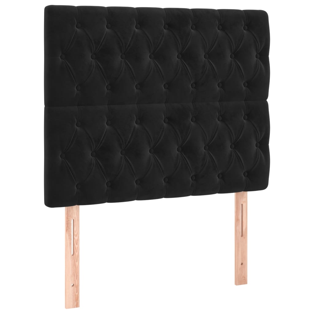 vidaXL Cabecero con luces LED terciopelo negro 90x7x118/128 cm