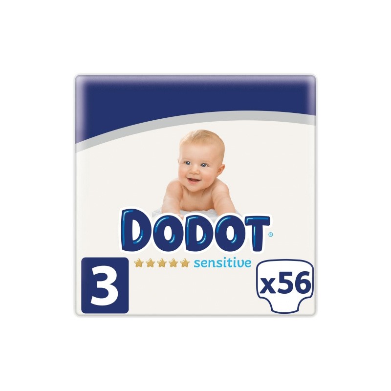 Dodot - DODOT Pañales Sensitive Talla 3 (6-10kg) 56 Unidades