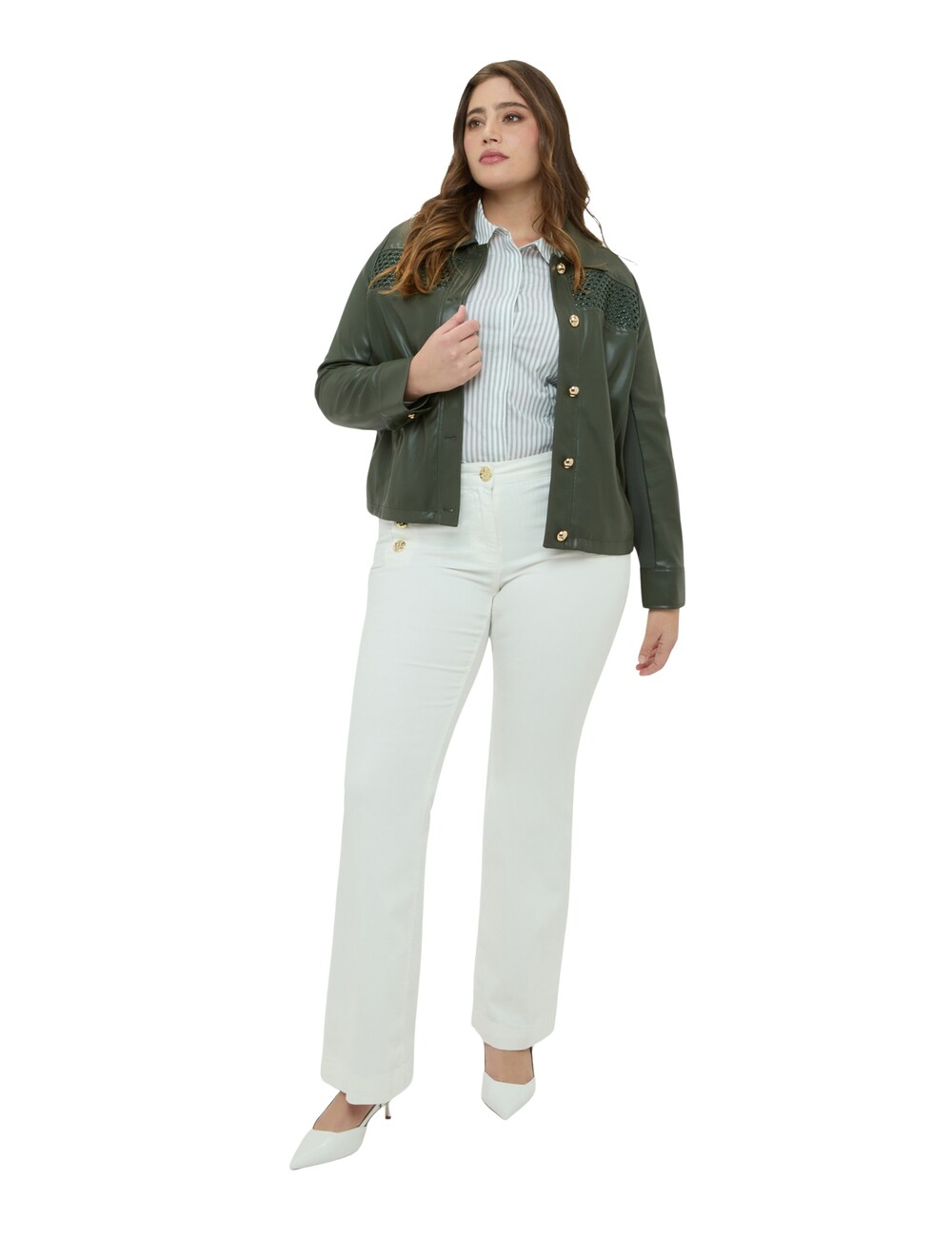 Fiorella Rubino - Chaqueta biker con detalle trenzado