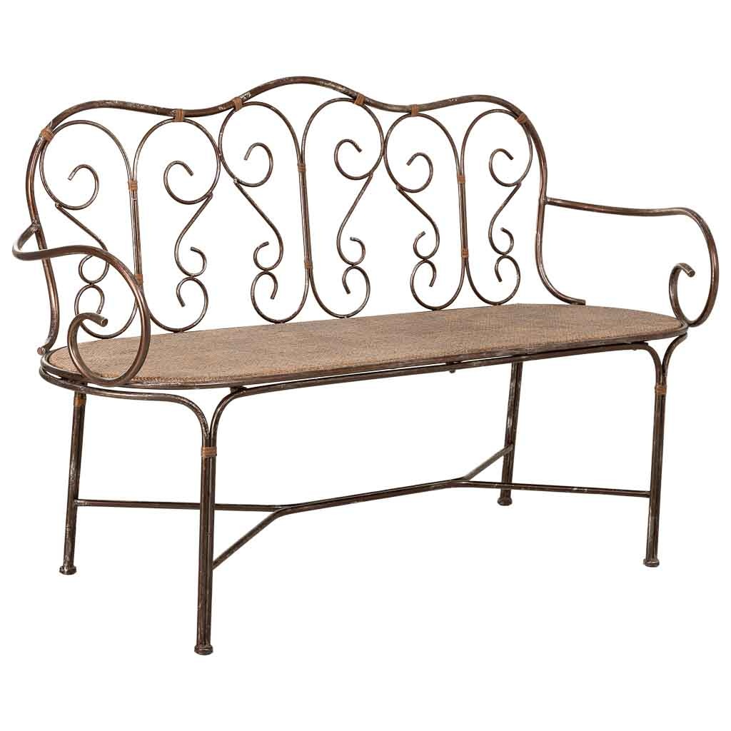 Wonderlust Deco - Banco de metal 146.69x55.25x45.09/89.54h cm Marrón 146.69x55.25x45.09/89.54h cm