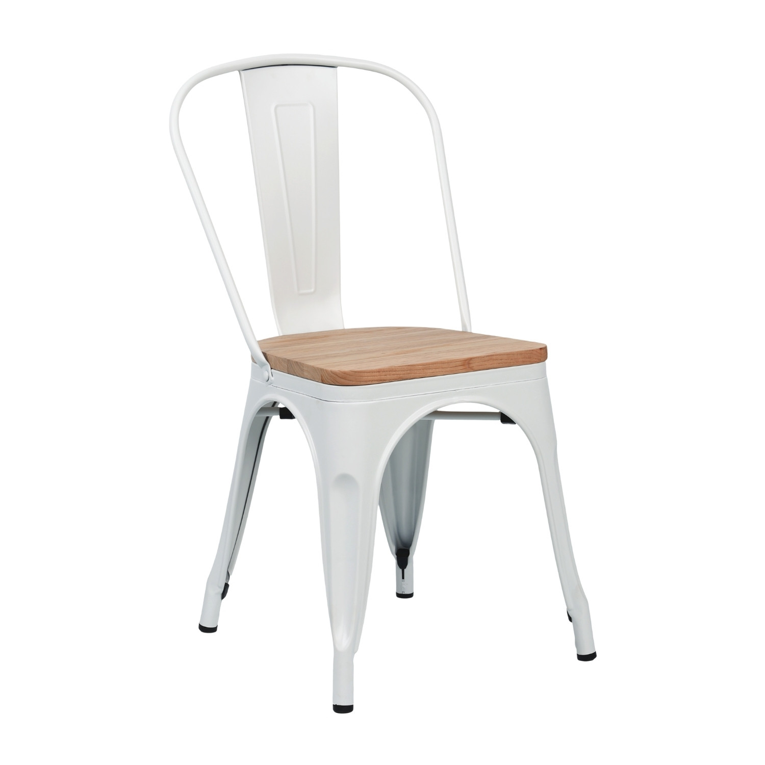 Silla Apilable Industrial de Acero y Madera 45x45x85cm Thinia Home