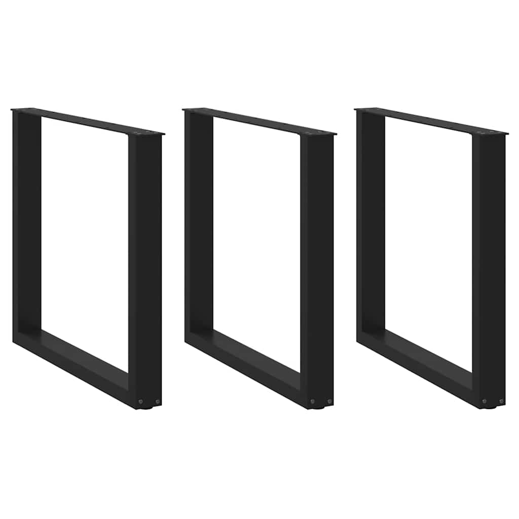 vidaXL Patas para mesa de comedor en forma de U (3 unidades) 80 x (72-73) cm, acero