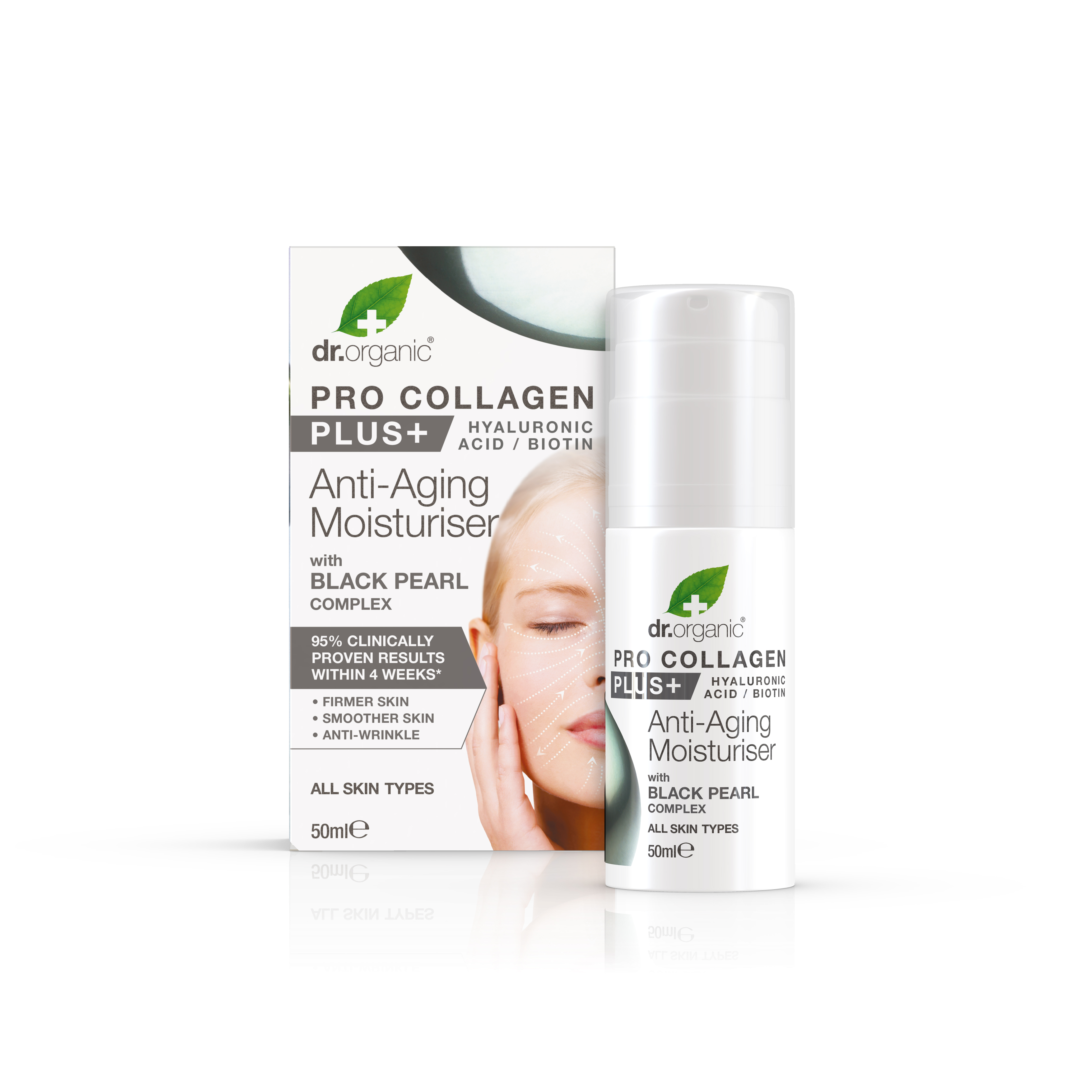 Crema antienvejecimiento Pro Colágeno Plus+ con Perla Negra 50 ml Dr. Organic