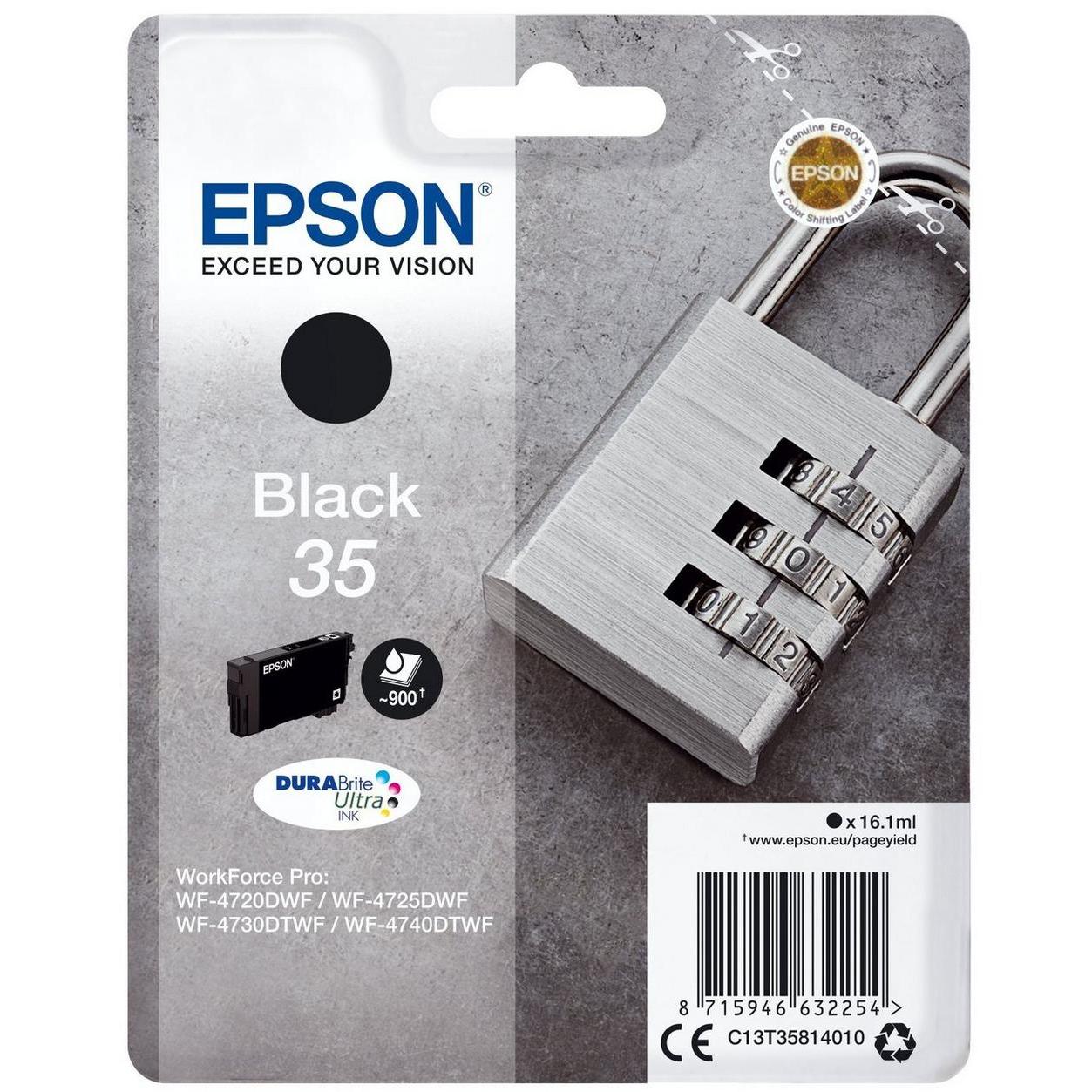 Cartuchos de tinta original 4 colores CMYK Epson 35XL DURABrite Ultra Ink Candado Series