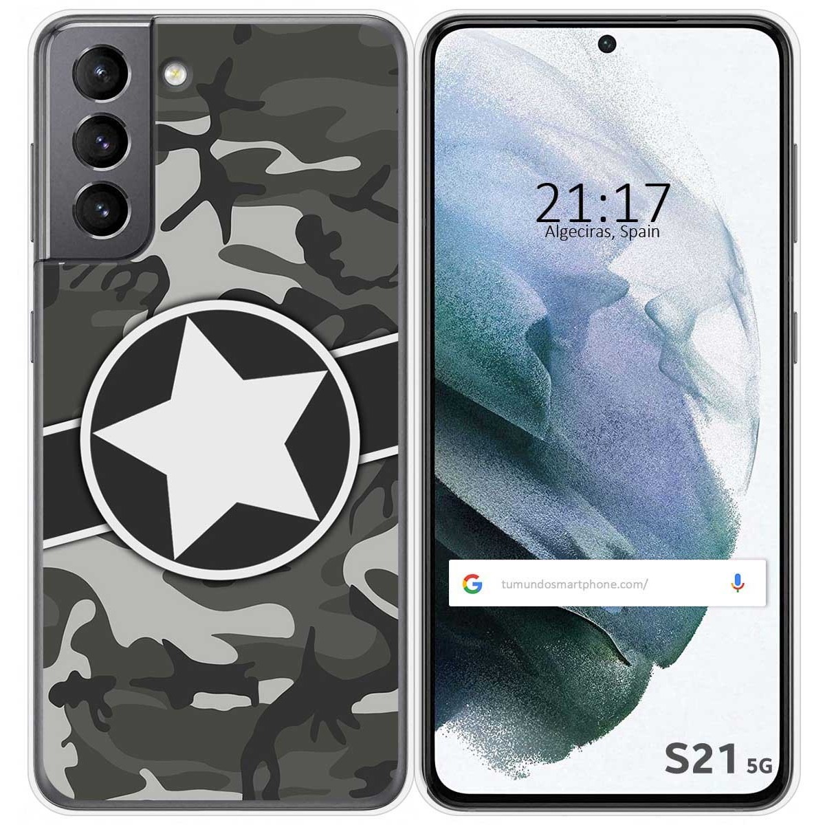 Tumundosmartphone Funda Gel TPU Samsung Galaxy S21 5G Personalizada Camuflaje 02