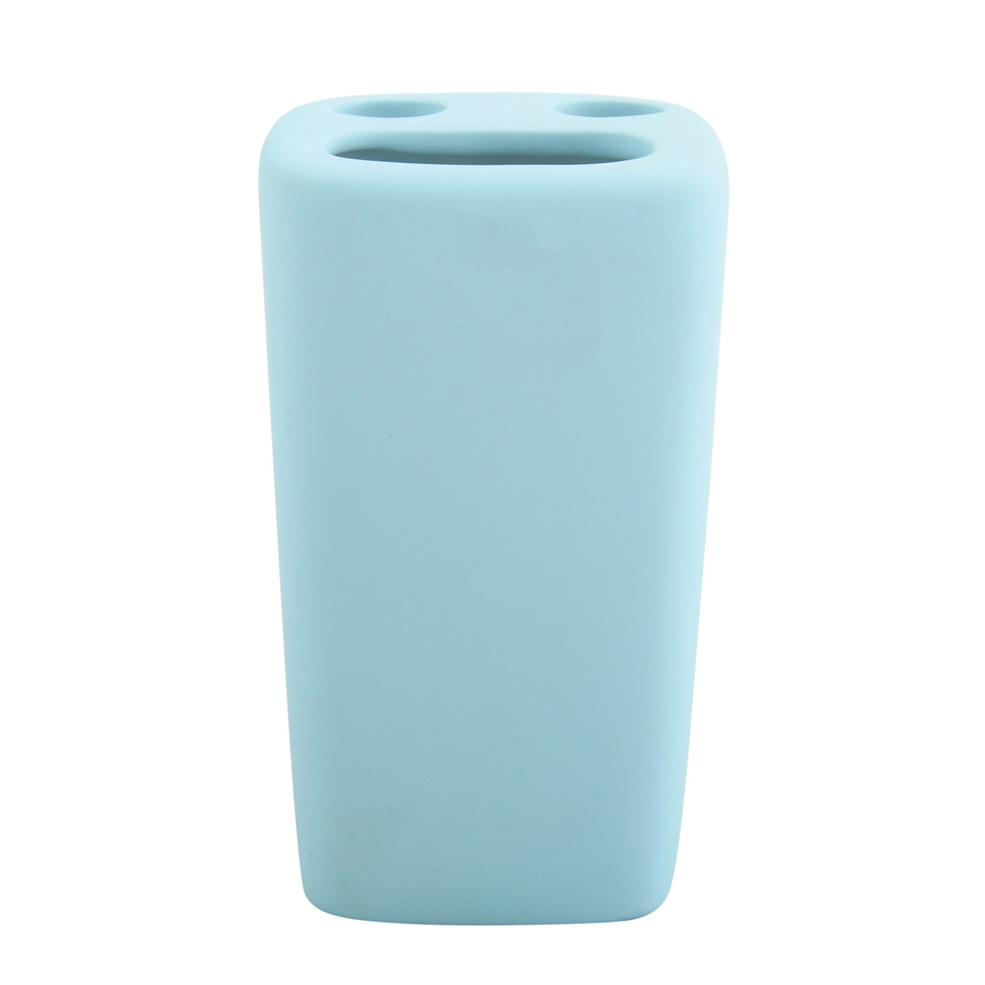Vaso de cerámica Haití para cepillo de dientes, Color Azul Claro - MSV.