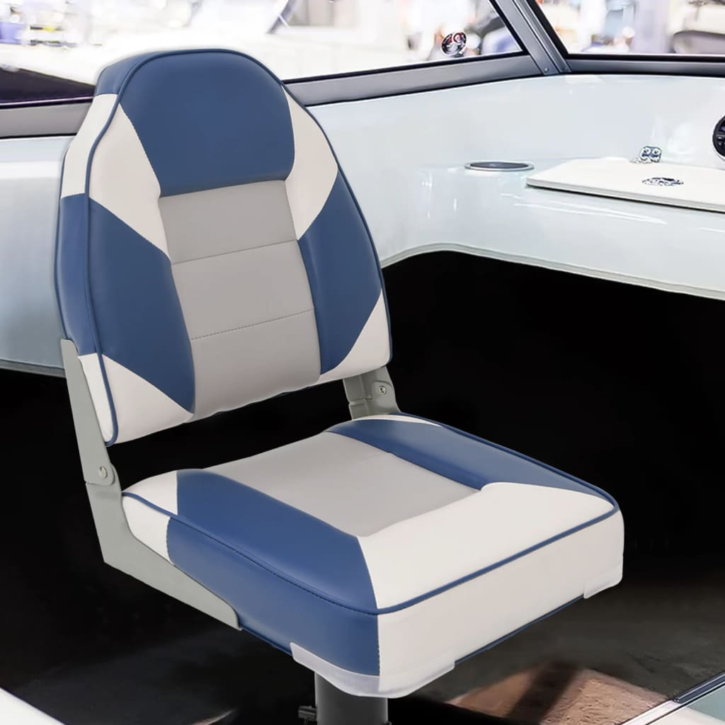vidaXL Asiento para barco con pedestal giratorio 360° Color Blanco y azul,  Negro y rojo, y mas