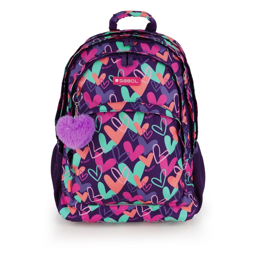 GABOL MOCHILA ESCOLAR TRIPLE 44X32 BASE REFORZ. POMPON KOKORO KOKORO 21x44x32 Cms.